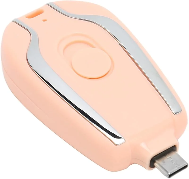 Mini Emergency Power Bank, Keychain Laddare Portable, Nyckel Ring Mobiltelefonladdare USB C Uppdragbar för Laddning Telefon, Power Bank Telefonladdare 1500mAh (Rosa) — Mobil och surfplatta