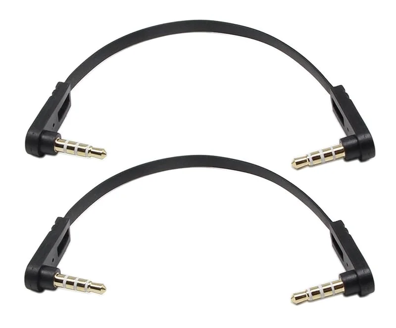 3, 5 mm ljudkabel, zdyCGTime rät vinkel 4-polig 1, 8 tum 3, 5 mm stereokontakt, hane till höger vinkel 4-polig 1, 8 tum 3, 5 mm kontakt, hane aux-hörlurskabel – 0, 2 m — Hörlurar och ljud