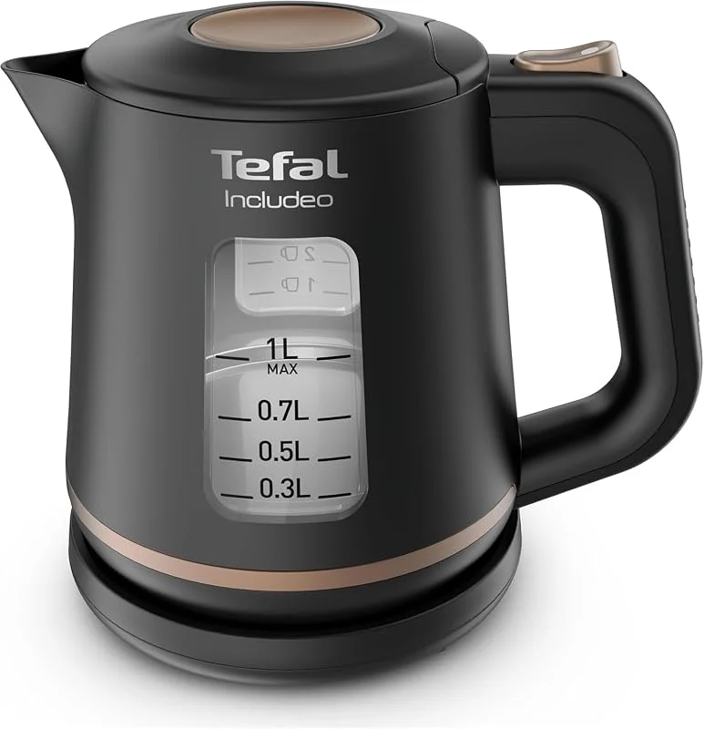 Tefal - Includeo svart vattenkokare - ergonomisk - 1 l — Kök & Hushåll